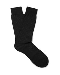 Pantherella Men's Black Pin Dot Socks for men