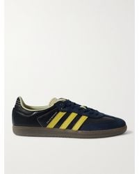 Adidas Originals Blue Wales Bonner Samba Leather And Suede Sneakers for men