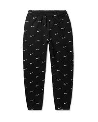Nike Fleece Swoosh Logo Pants in Black 