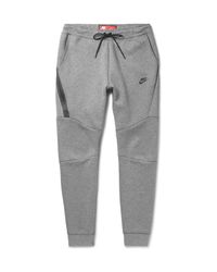 Nike Slim-fit Tapered Cotton-blend Tech Fleece Sweatpants in Light Gray  (Gray) for Men - Lyst