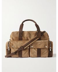 Brunello Cucinelli Brown Leather-trimmed Suede Holdall for men