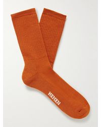 Hemen Biarritz Metallic Ribbed Organic Cotton-blend Socks for men