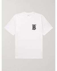 Burberry White Oversized Logo-print Cotton-jersey T-shirt for men