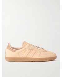 Adidas Originals Pink Samba Og Leather-trimmed Embossed Nubuck Sneakers for men