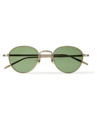 Matsuda Metallic Round-frame Gold-tone Titanium Sunglasses for men