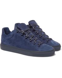 Balenciaga Arena Suede Sneakers in Navy (Blue) for Men - Lyst