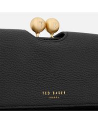 Ted Baker Leather Josiey Scripted Bobble Matinee Purse in Black - Lyst