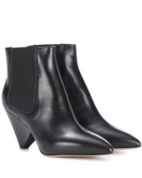 Isabel Marant Lashby Leather Boots in Black - Lyst