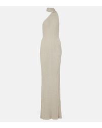 AYA MUSE Orca Knit Cotton-blend Maxi Dress in White | Lyst