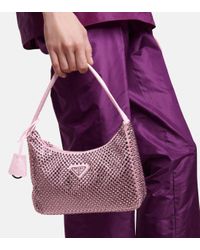 Borsa Re-Edition 2000 in raso con cristalliPrada in Pelle | Lyst
