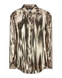 Saint Laurent Metallic Silk-blend Shirt