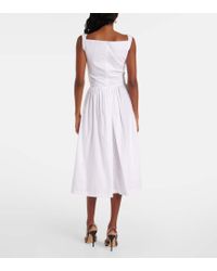 VIVIENNE WESTWOOD コットン シルクミディドレス Vivienne Westwood Sunday cowl-neck Cotton Midi Dress | White