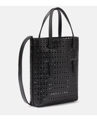 Alaïa Mina 50 Leather Tote in Black | Lyst