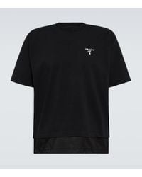 Prada Bernard Buffet Printed Cotton T-Shirt in Black for Men