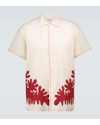 Camisa de algodón con apliques Bode de hombre de color Red