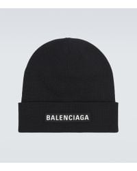Balenciaga Black Bal Horizontal Allover Beanie for Men | Lyst