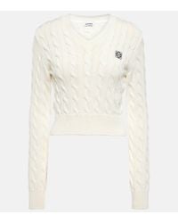 Loewe White V-Neck Sweater