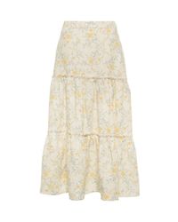Polo Ralph Lauren Jupe midi en lin a fleurs - Neutre