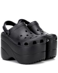Crocs con plataforma Balenciaga de Caucho de color Negro | Lyst