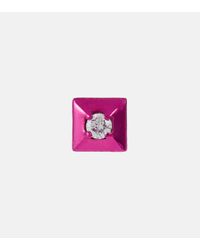 Eera Boucle d'oreille unique Mini Small en or 18 ct et diamant - Rose
