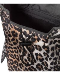 Ganni Recycled Leopard-print Backpack in Brown (Black) | Lyst