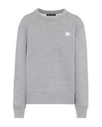 Acne Gray Fairview Face Appliquéd Cotton-jersey Sweatshirt