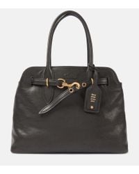 Miu Miu Aventure Leather Bag in Black | Lyst