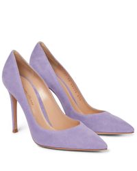 plum suede heels