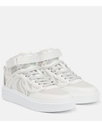 Stella McCartney Vegan Leather S-Wave High-Top Sneakers in