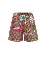 Shorts In Felpa Stampa Gg Supreme \u0026 Flora di Gucci | Lyst