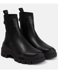 Moncler Patty Leather Chelsea Boots in Black | Lyst