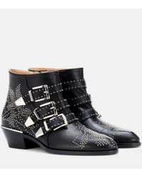 Chloé Susanna Black Leather Ankle Boots