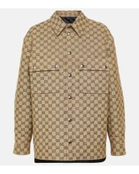 Gucci Maxi GG Canvas Shirt in Brown | Lyst Gucci Maxi GG Canvas Shirt in Brown | Lyst
