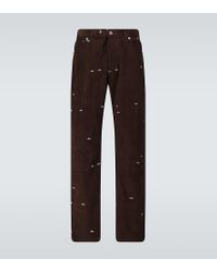 Phipps Tie-dye Studded Cotton-corduroy Trousers in Brown for Men