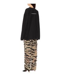 Vetements Black Long Sleeved Cotton Top