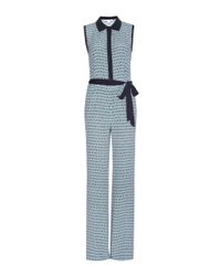 Diane von Furstenberg Blue Trista Printed Jumpsuit