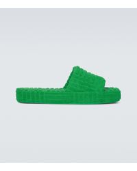 Slides Sponge GeometricBottega Veneta in Cotone da Uomo colore Verde | Lyst