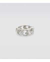 CD Icon Chain Link Ring Silver