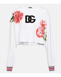 Dolce & Gabbana Sweat-shirt en jersey à écusson œillets - Blanc