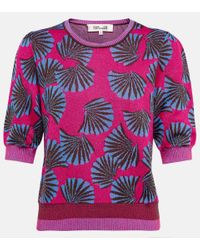 Diane von Furstenberg Zander Jacquard Knit Sweater - Pink