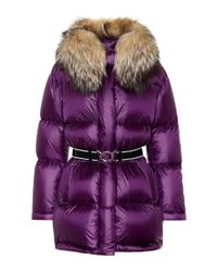 prada fur trimmed down jacket