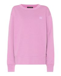 Acne Purple Fairview Face Cotton Sweatshirt