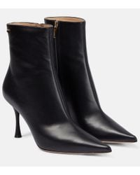 Gianvito Rossi River 85 Leather Ankle Boots in Black | Lyst Gianvito Rossi River 85 Leather Ankle Boots in Black | Lyst