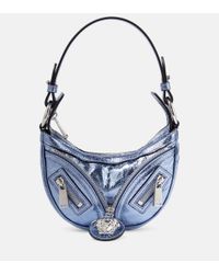 Versace Bolso al hombro Repeat Mini de piel - Azul