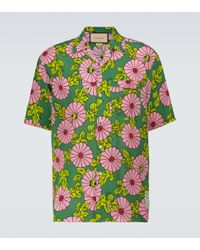 X Ken Scott - Camicia bowling in seta da Uomo di Gucci in Verde | Lyst
