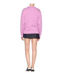 Acne Purple Fairview Face Cotton Sweatshirt