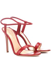 Gianvito Rossi Red Sandalen Jaime aus Leder