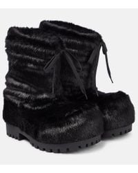 Balenciaga 90mm Alaska Fur Boots in Black | Lyst