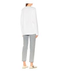 Acne White Fairview Face Cotton Sweatshirt