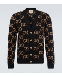 Gucci Cardigan GG en jacquard de lana - Negro